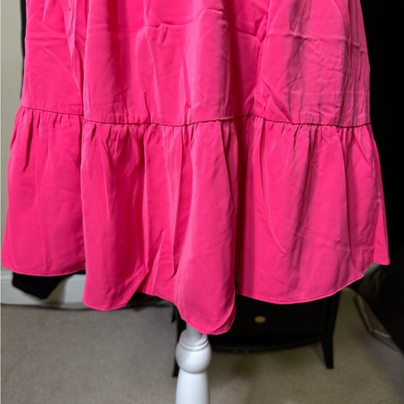 Women  V Neck Dress Causal Short Sleeve Elegant Ruffle Flowy Mini Dress small - Picture 8 of 14